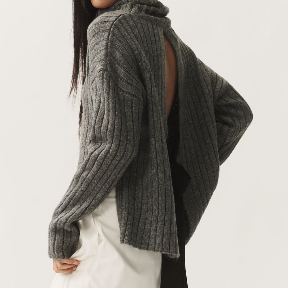 Maeve turtleneck bow back sweater